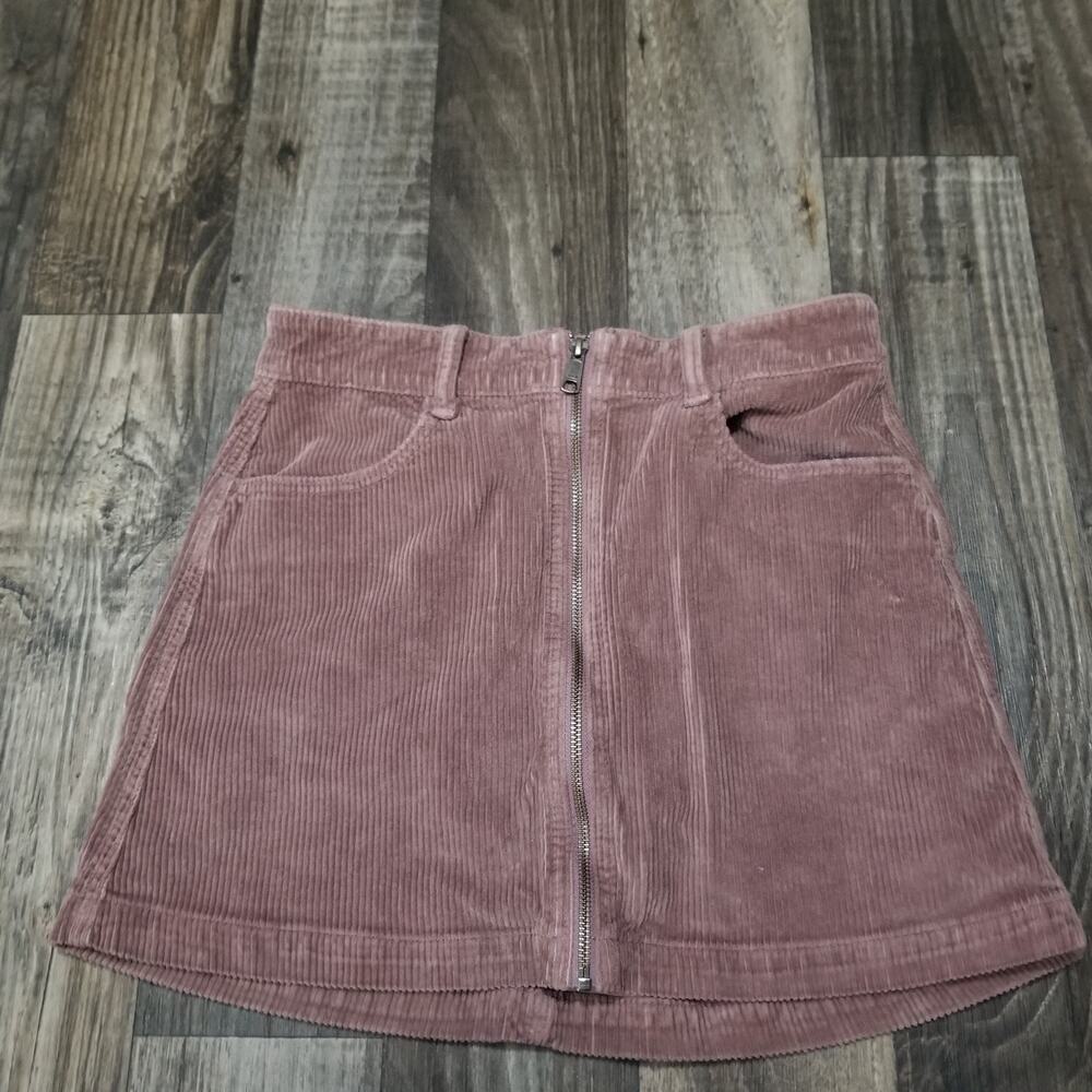 American Eagle Pink Corduroy‎ Hi-Rise A-Line Shirt Size 4 Regular